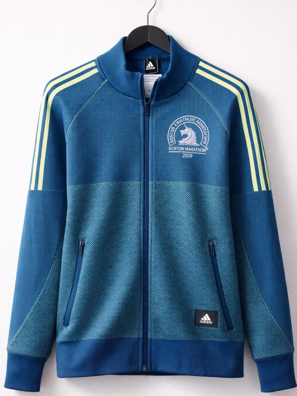 adidas teal blue Boston Marathon 2019 Track Jacket